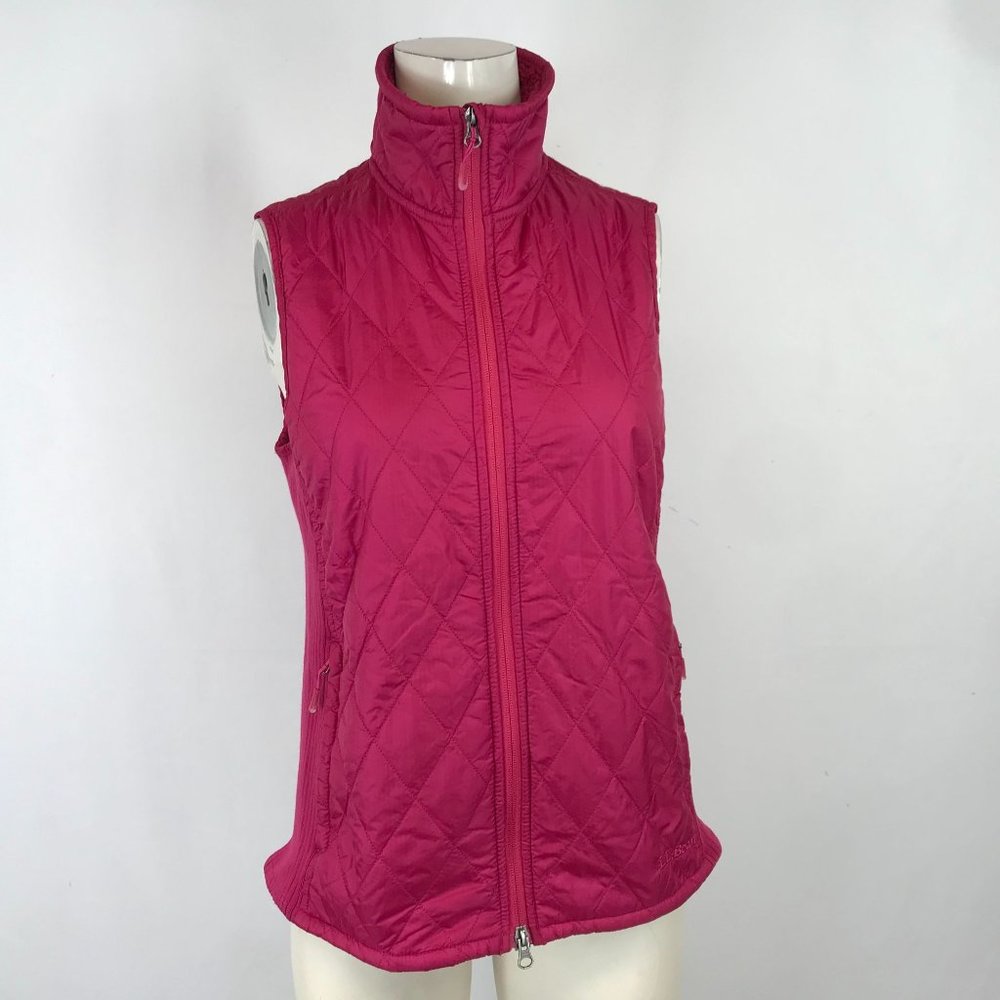 L.L. Bean Quilted Sleeveless Vest in Bright Pink